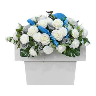 高端讲台花仿真花艺商务会议演讲台发言台主席台装饰下垂挂花假花