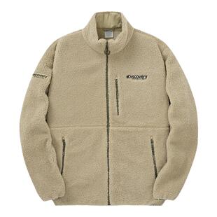 Discovery探索秋冬户外徒步露营开衫立领摇粒绒夹克外套男女