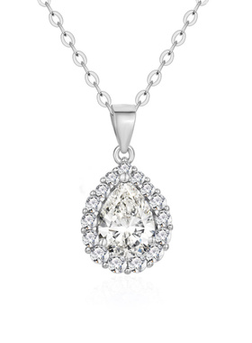 Witther原创小众设计S925纯银水滴项链时尚超闪精致锁骨链高级感