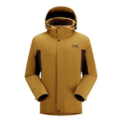 jeep冲锋衣男冬季户外抓绒两件套