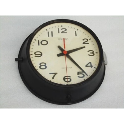 Vintage Seiko Transistor Balance Wheel Deck Clock Ship Navy