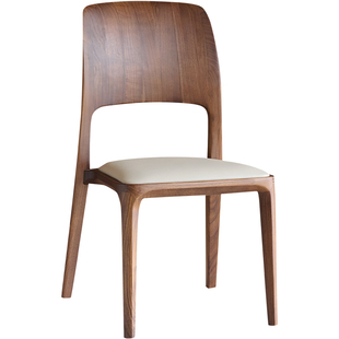 北美黑胡桃木真皮餐椅家用2026新款椅子实木靠背椅轻奢高级吃饭椅