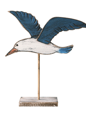 海洋风格复古海鸟摆件样板房摆台