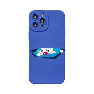 benefit可爱偷看蓝胖子18pro17适用于iphone16promax苹果15PRO手机壳13新款14套12创意11全包xsmax硅胶防摔lu