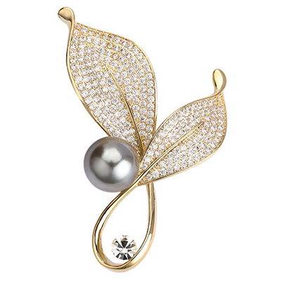 紫罗兰花朵女珍珠高档胸针