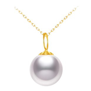 Meluxe美奈泡泡18K金AKOYA天然海水珍珠项链单颗吊坠女锁骨链