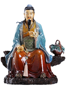 黄铜孙思邈中年药王热着色摆件