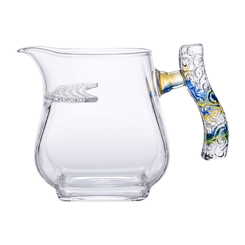 鑫凤祥彩澜月牙公杯公道杯高硼硅加厚耐高温茶水分离杯壶两用杯