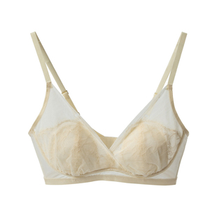 丝界新款蕾丝里料100%桑蚕丝薄款无钢圈文胸无痕真丝内衣内裤套装