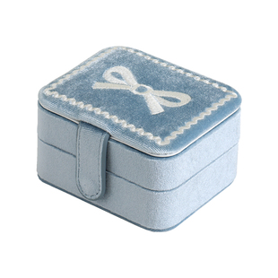 天纵首饰盒丝绒轻奢精致便携戒指耳环收纳盒项链珠宝饰品小型盒子