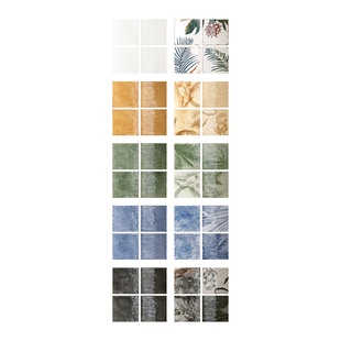 中古风亮光面手工砖厨房卫生间墙砖绿植花砖商业店铺甜品餐厅瓷砖