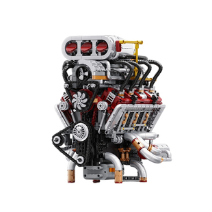 异启Y15001美式V8发动机道奇机械组电动遥控儿童玩具礼物适用乐高