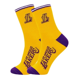 NBA官方正品篮球袜男运动袜子透气吸汗湖人科比詹姆斯球袜两双装