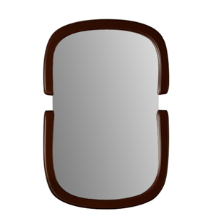 高级胡桃木色led智能浴室镜卧室桌面化妆镜不规则轻奢艺术装饰镜