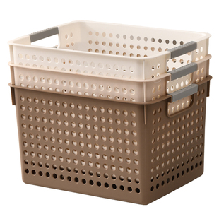 杂物收纳筐塑料收纳小篮子桌面储物收纳盒长方形幼儿园玩具收纳框