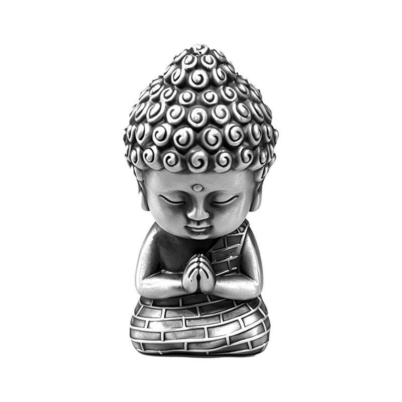 足银银制品 足银999萌趣袈裟宝宝佛纯银送朋友银礼品
