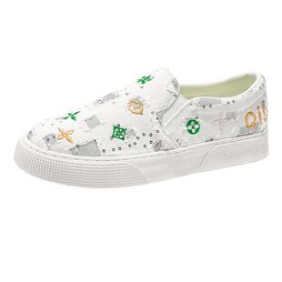 帆布鞋男款2026夏季新款软底休闲透气工作板鞋超火开车一脚蹬布鞋