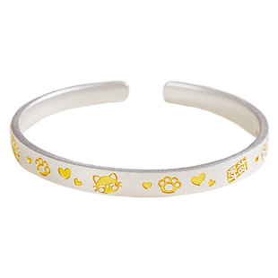 宫里上新足银手镯女款吉言古法999纯银镯子实心生日礼物送妈妈