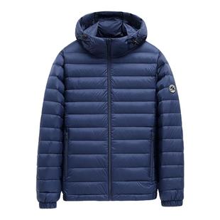 雪中飞2025冬新款男士短款连帽轻薄排骨羽绒服纯色简约分格休闲