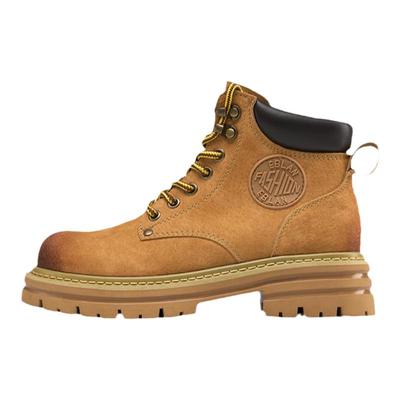 EBLAN/伊伴厚底增高马丁靴女2025春秋新款情侣户外大黄靴登山靴子