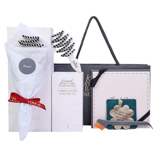 KRRAMEL生日礼物女生送闺蜜送朋友实用型小众高级感猪鬃梳子礼盒