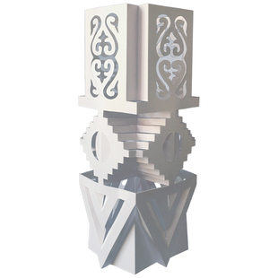 新品 卡纸柱体立体构成作品 长方体浮雕镂空纸雕 手工diy材料包