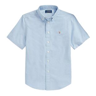 Ralph Lauren拉夫劳伦大童短袖衬衫男女休闲商务棉质透气衬衣
