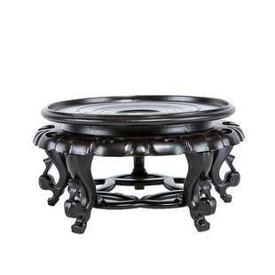 花瓶底座托架圆形佛像工艺品石头鱼缸摆件奇石木托花盘架圆形包邮