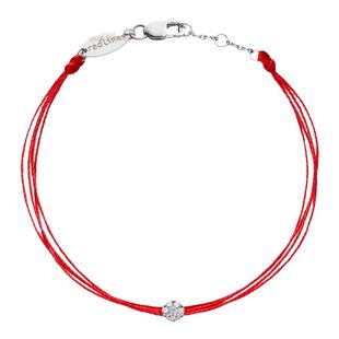 Redline/红绳女士Illusion 0.05克拉圆形钻石白金多绳女士手链