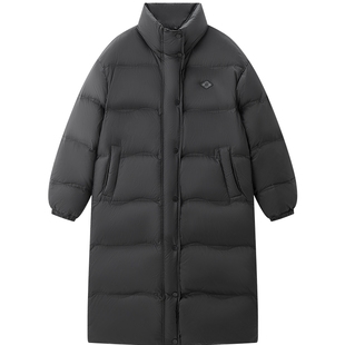 【火山岩】乐町H身型长款面包羽绒服2025年冬季新款波浪绗线外套