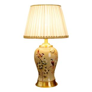 新中式陶瓷台灯家用卧室客厅书房装饰美式复古典温馨现代床头柜灯