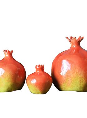 中式禅意陶瓷石榴摆件工艺品礼物