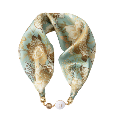 春秋夏季磁吸韩版女印花丝巾装饰