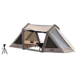 山约新款云盖户外露营过夜帐篷天幕二合一两室一厅防暴雨充气帐篷
