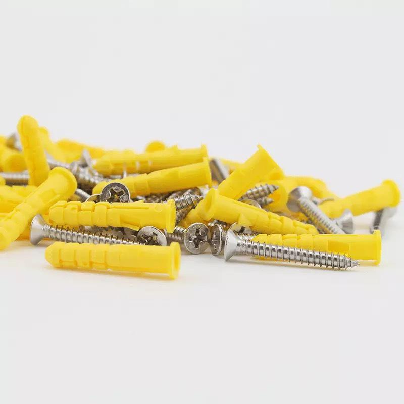 小黄鱼塑料膨胀管6mm 配不锈钢自攻螺丝m8m10 膨胀螺丝膨胀钉胀塞