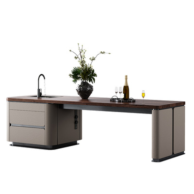 北美胡桃木岛台西餐工作台