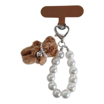 可爱小熊珍珠挂链可挂包包手机