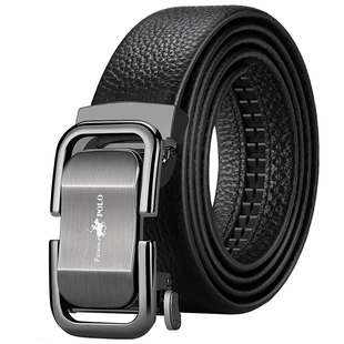 保罗POLO男士真皮皮带潮人纯牛皮中年青年自动扣商务休闲百搭腰带