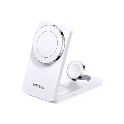 绿联三合一无线充充电器MFi认证适用苹果17promax华为手机iwatch手表耳机MagSafe磁吸底座折叠支架25W快充