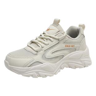 双星运动鞋女春夏新款网面透气老爹鞋厚底软底增高百搭复古休闲鞋