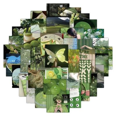 绿色系ins风不干胶防水贴纸贴画