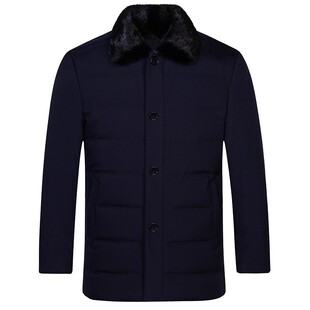 梦特娇[白鹅绒/獭兔毛领]羽绒服男士冬季加厚保暖外套1DW5214040