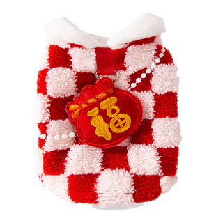 猫咪衣服宠物服饰小猫布偶英短蓝猫防掉毛秋冬款新年加厚两脚绒衣