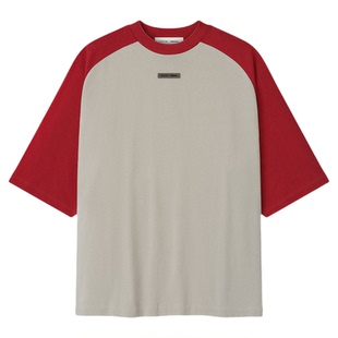 FOG Essentials 25FALL HOLIDAY 复古高街撞色插肩袖纯棉短袖T恤