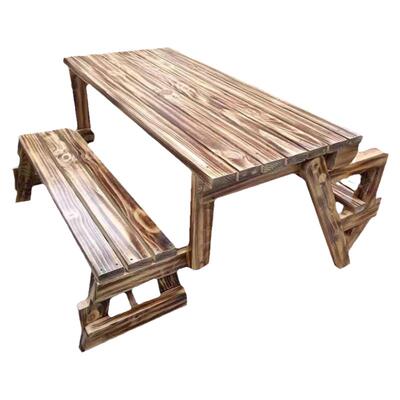 户外庭院露天桌椅折叠碳化木防水