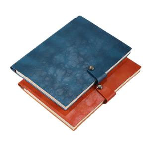 笔记本子可插笔简约A5商务搭扣记事本软皮面学生日记本带笔插小清新办公会议记录本带扣放笔定做压制烫金LOGO