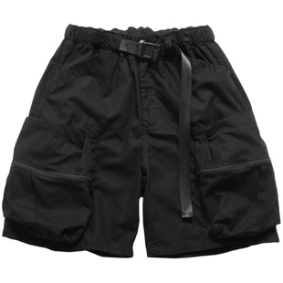 INKNOTS日系复古美式伞兵工装短裤男宽松廓形直筒口袋休闲五分裤