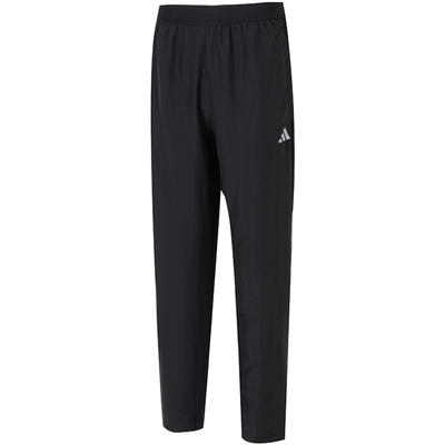 阿迪达斯黑色梭织长裤男秋季新款训练运动裤宽松跑步直筒裤IP4472