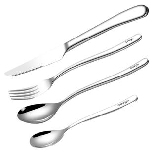 Geego西餐餐具刀叉304不锈钢牛排刀叉盘子套装家用刀叉勺三件套