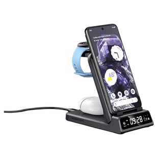 白鹄SwanScout703G2 适用于谷歌Pixel 9/8/ Pro系列手机谷歌1代2代手表蓝牙耳机时钟三合一便携式无线充电器